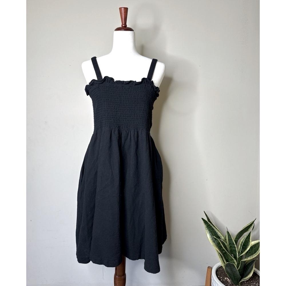 Elegant Black Smocked Dress